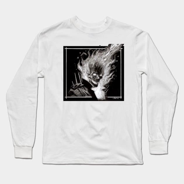 Ghost Rider Long Sleeve T-Shirt by lucastrati